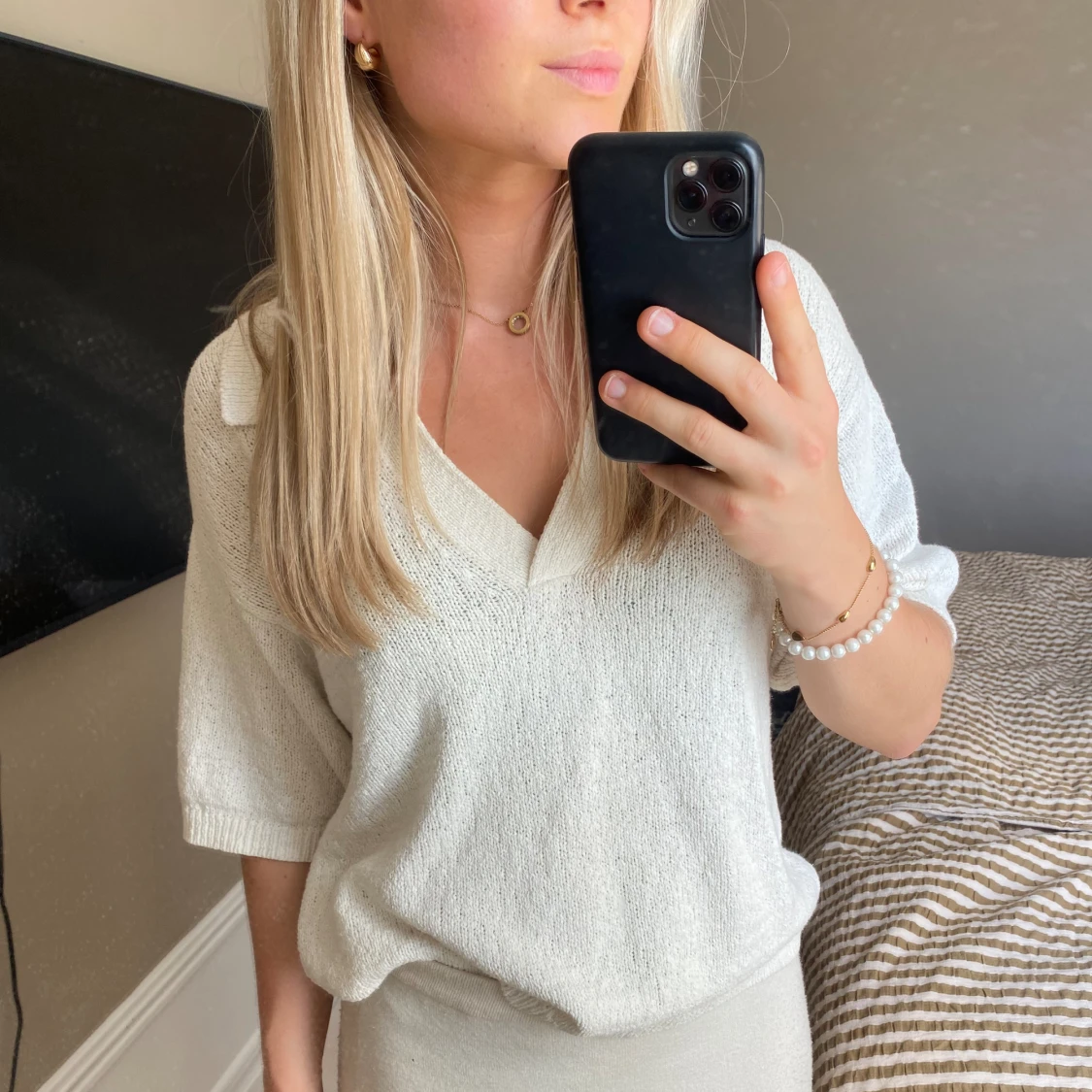 Stickad T-shirt  - 90