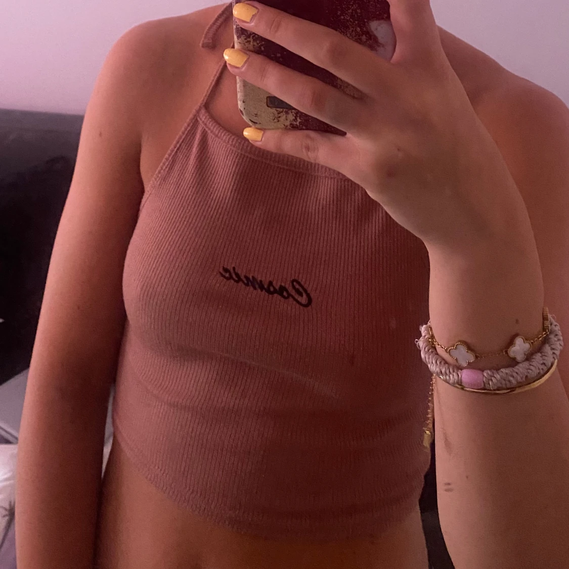 Croptop med tryck - 90