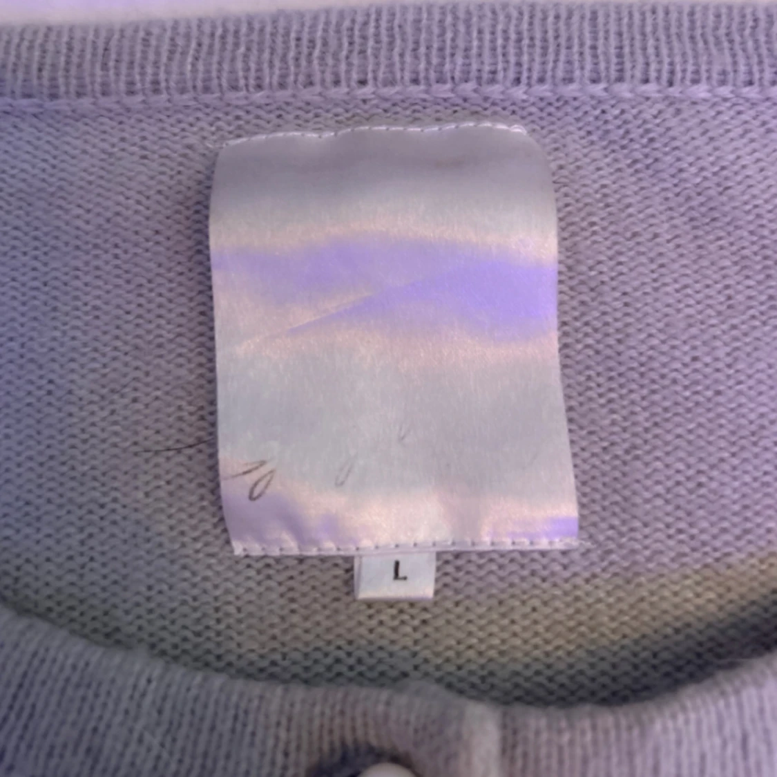 Kashmir stickad kofta, ljusgrå. - 90