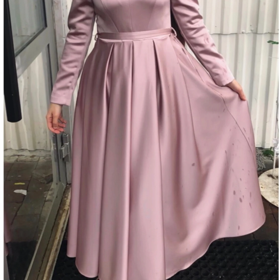 Rosa festklänning långärmad 