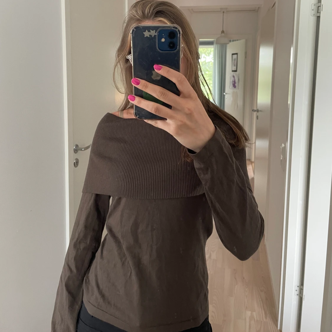 Olivgrön långärmad tröja - 91