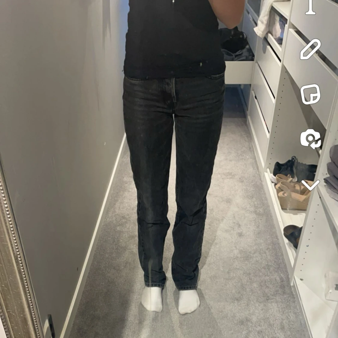 Mid waist straight jeans zara
