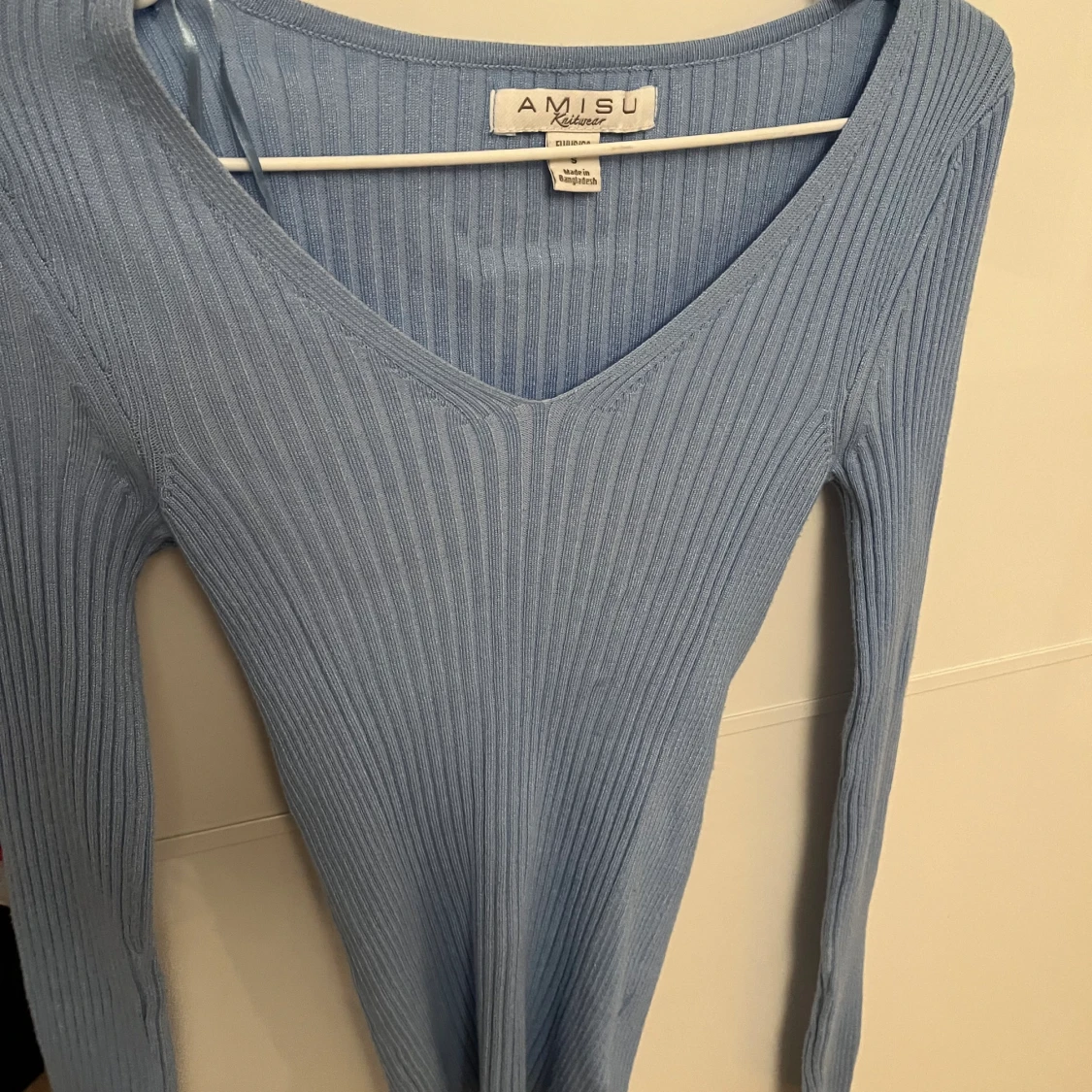 Blå ribbad tröja  - 90