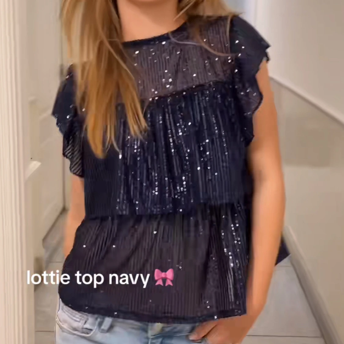 Lottie top navy meet me there - 90