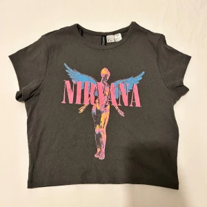 Nirvana t-shirt - Ganska liten, kan passa som magtröja beroende på längd, Storlek S, sitter ganska tight 50kr + frakt