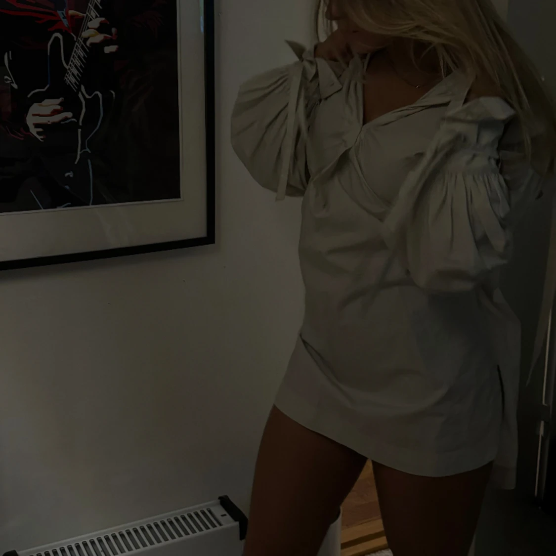 Beige skjortklänning 