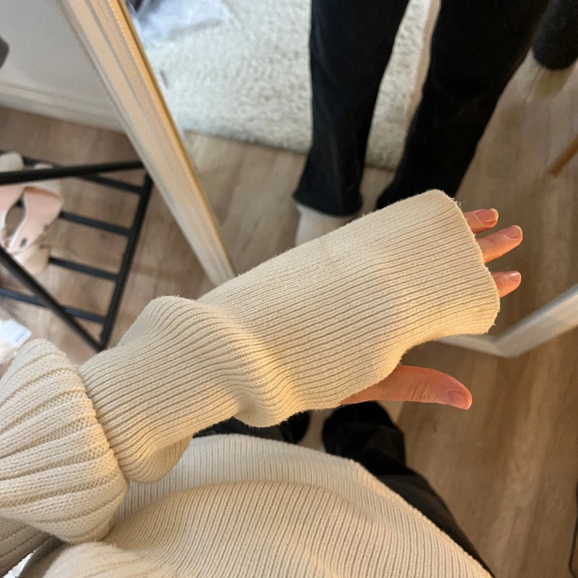 Vit stickad tröja - 91