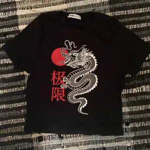 Svart T-shirt med asiatiskt tryck från FB sister. Storlek XL men passar mig som är en S. 