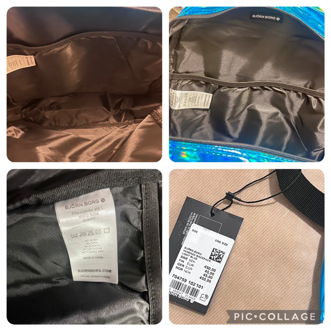 Ny med tagg! Björn Borg blå holografisk ryggsäck - 91