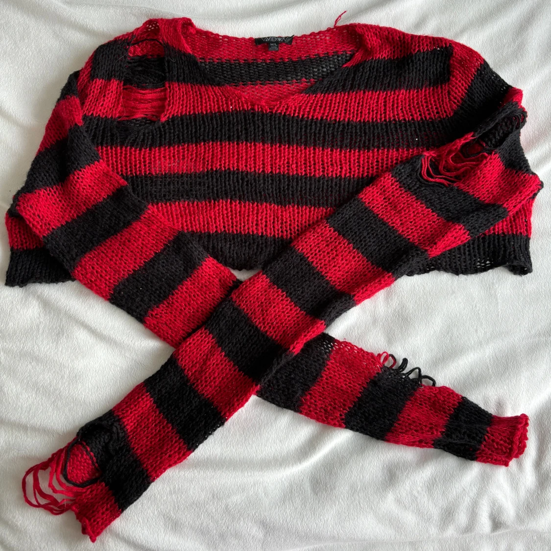 Croppad stickad tröja