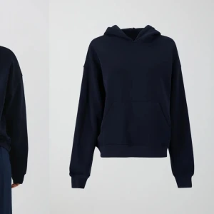 Hoodie - Lånade bilder från gina tricot, marinblå hoodie , använd men i fint skick. Kan fixa fler bilder