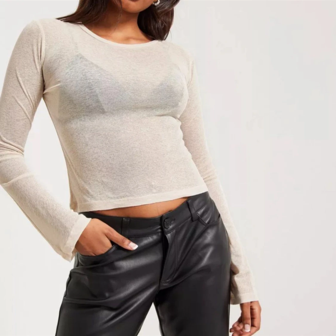 sheer long sleeve top