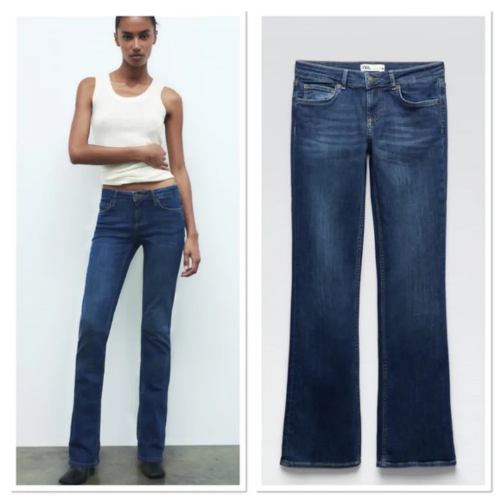 säljer dessa jeans från zara i storlek 34. bra skick. Jeans & Byxor.