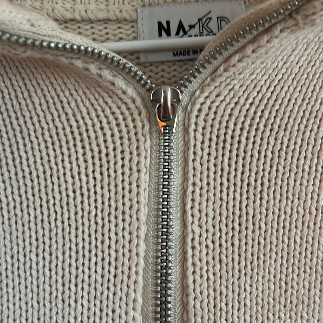 Stickad tröja halt zip - 91