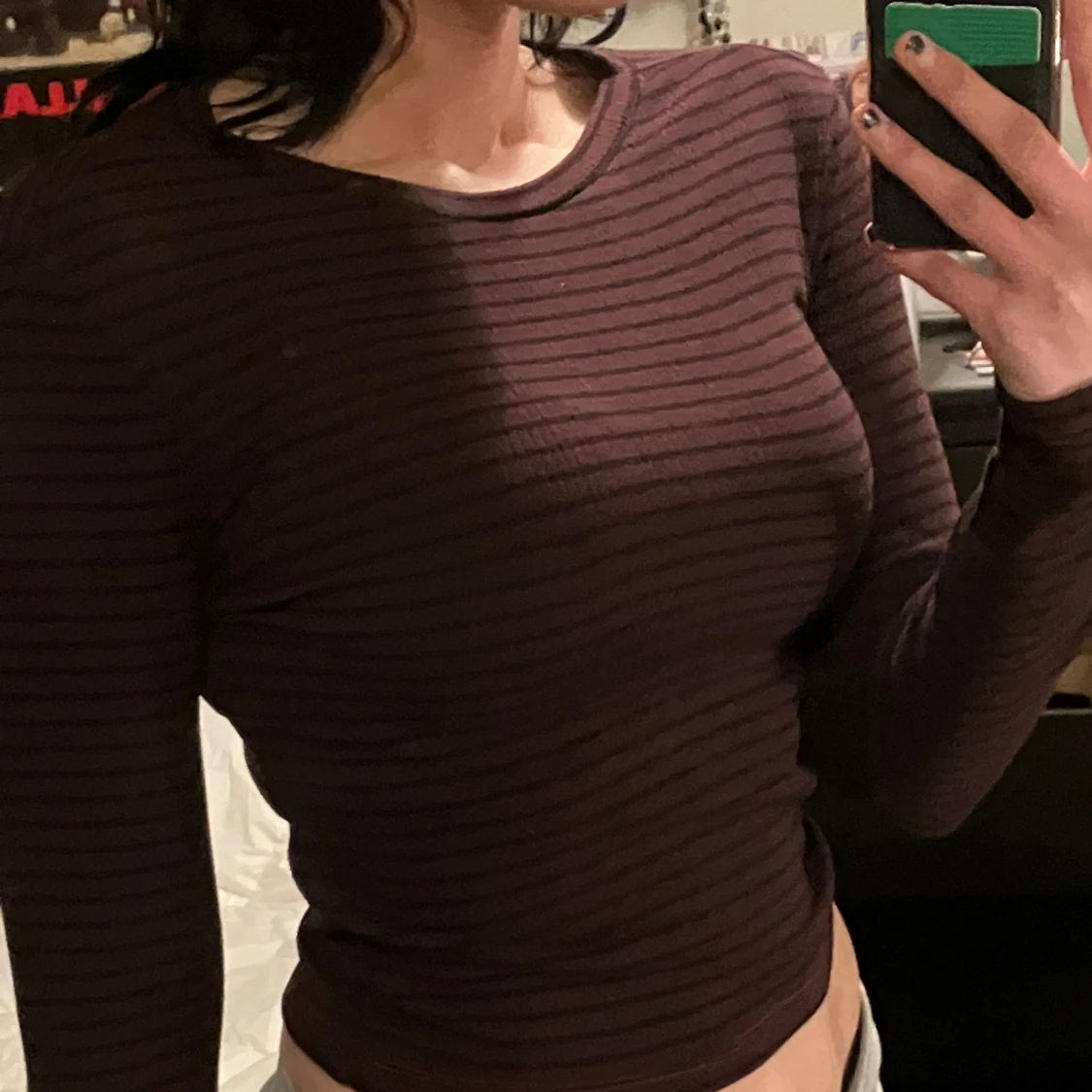 Randig tight magtröja 