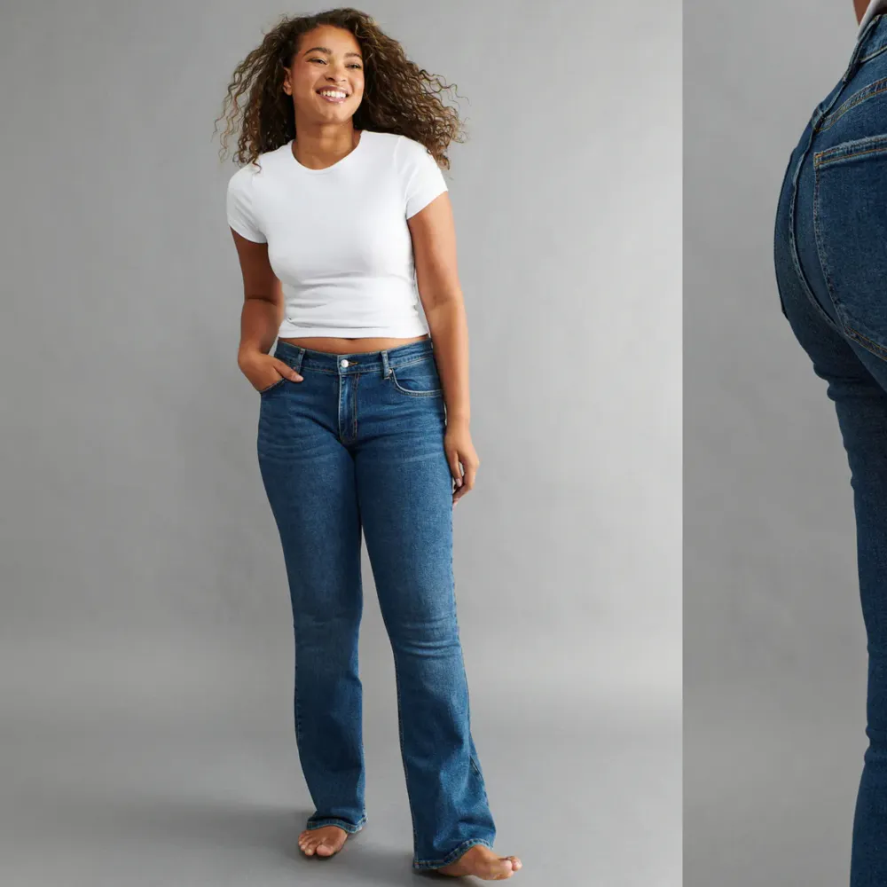 low waist bootcut fårn Gina! Använda fåtal gånger, storlek 38🙌🏼🙌🏼. Jeans & Byxor.