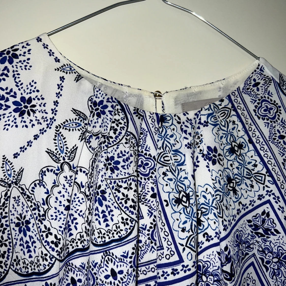 Klänning blå/vit - 90