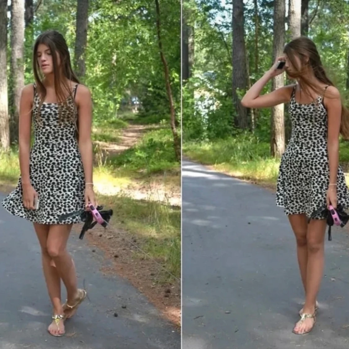 Söt sommarklänning med justerbara band  - 90