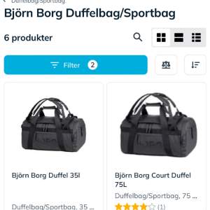 Säljer två helt nya väskor som jag fick i Julklapp då jag redan har liknande sett till mina skidresor.   Billigaste på nätet:  Björn Borg duffel 35L, Kampanjpris: 629kr  Björn Borg Court Duffel 75L, ordpris: 799kr  Jag säljer båda för 700kr.