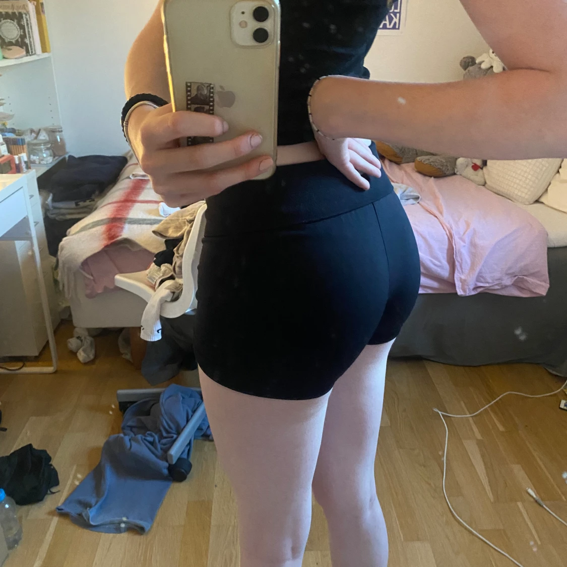 Svarta tighta träningsshorts/gymshorts - 91