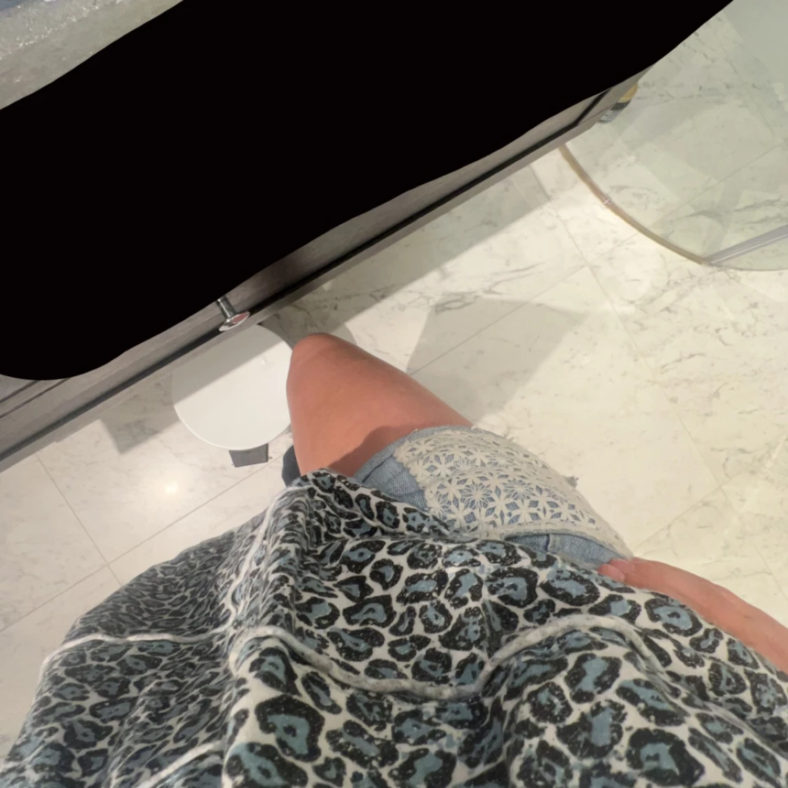 blå leopard topp  - 91