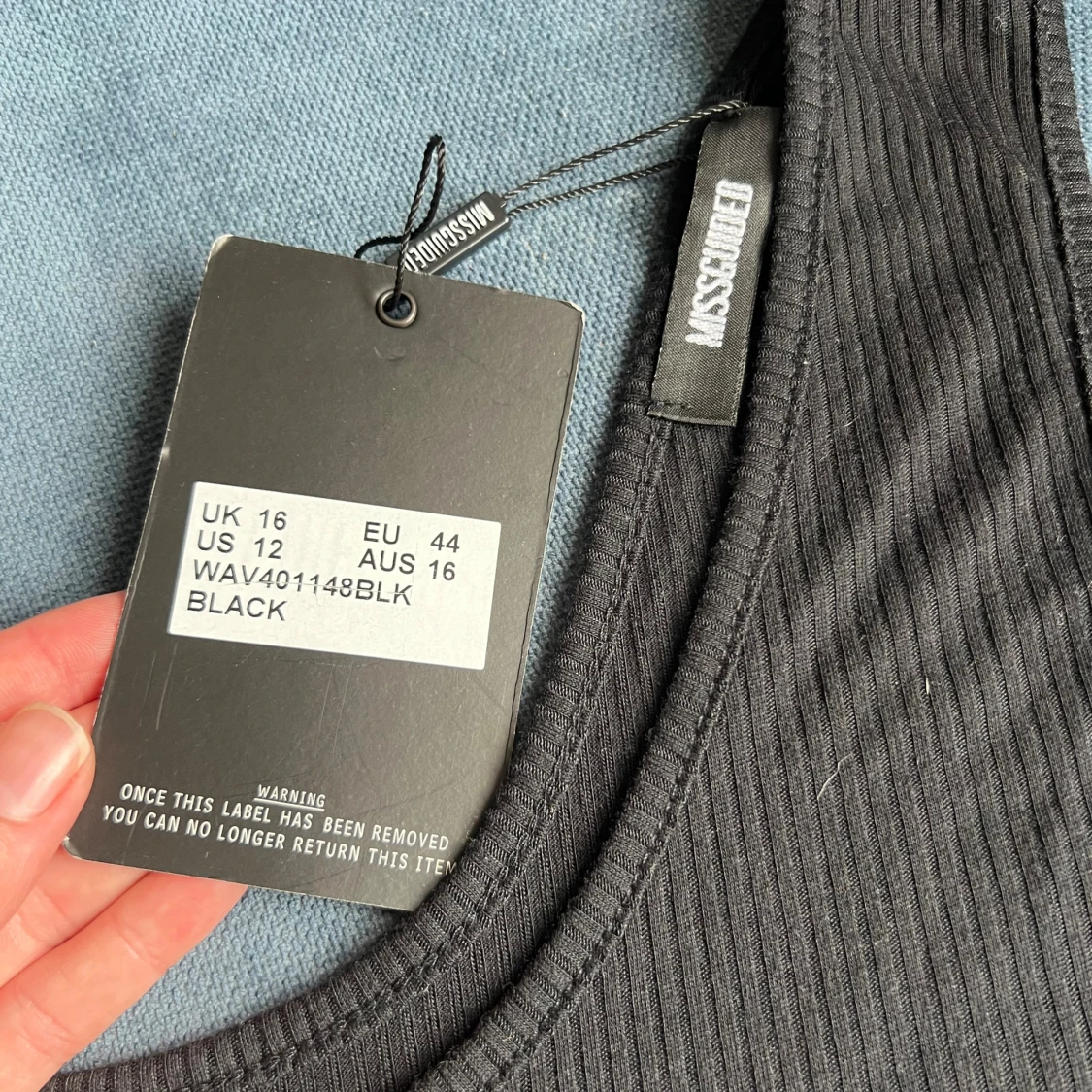 Svart ribbad body - 90