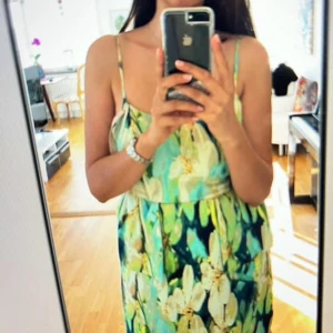 Blommig klänning - Turkos klänning med blommor Klänningen har jätte fin detalje i midjan. Faller mycket bra, jag tycker att det faktiskt ge mig en smalare midja 😂. Material: 100% polyester Köpte i USA och trivdes mycket bra i den. Den har en dold dragkedja
