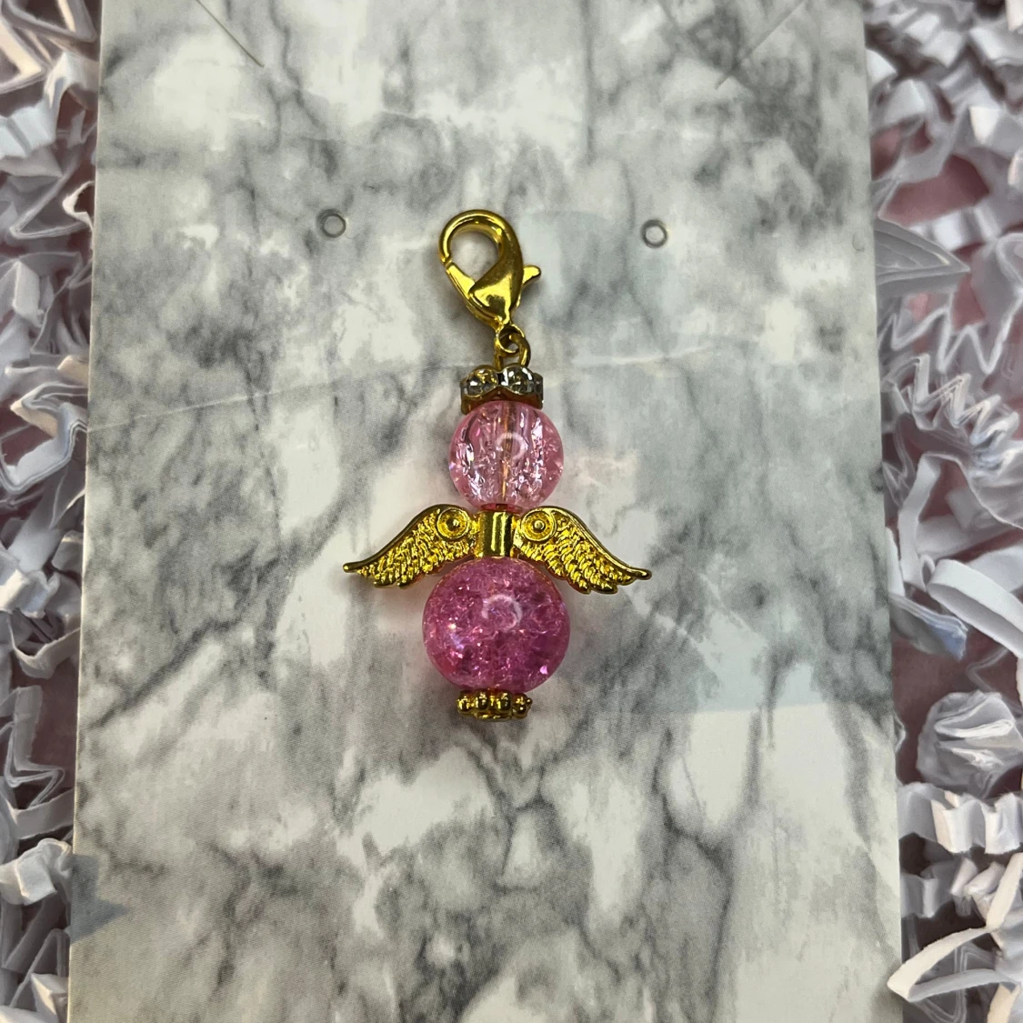 Rosa/genomskinlig lyckoängel