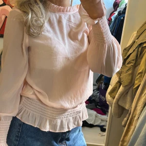 Blus - Gullig genomskinlig ros blus