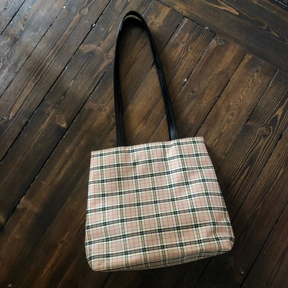 Rutig axelremsväska vintage  - 92