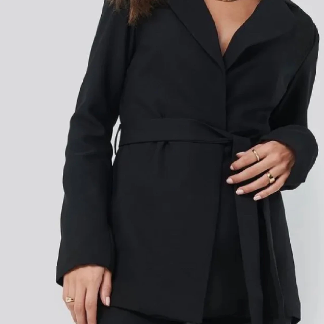 svart blazer med skärp - 90