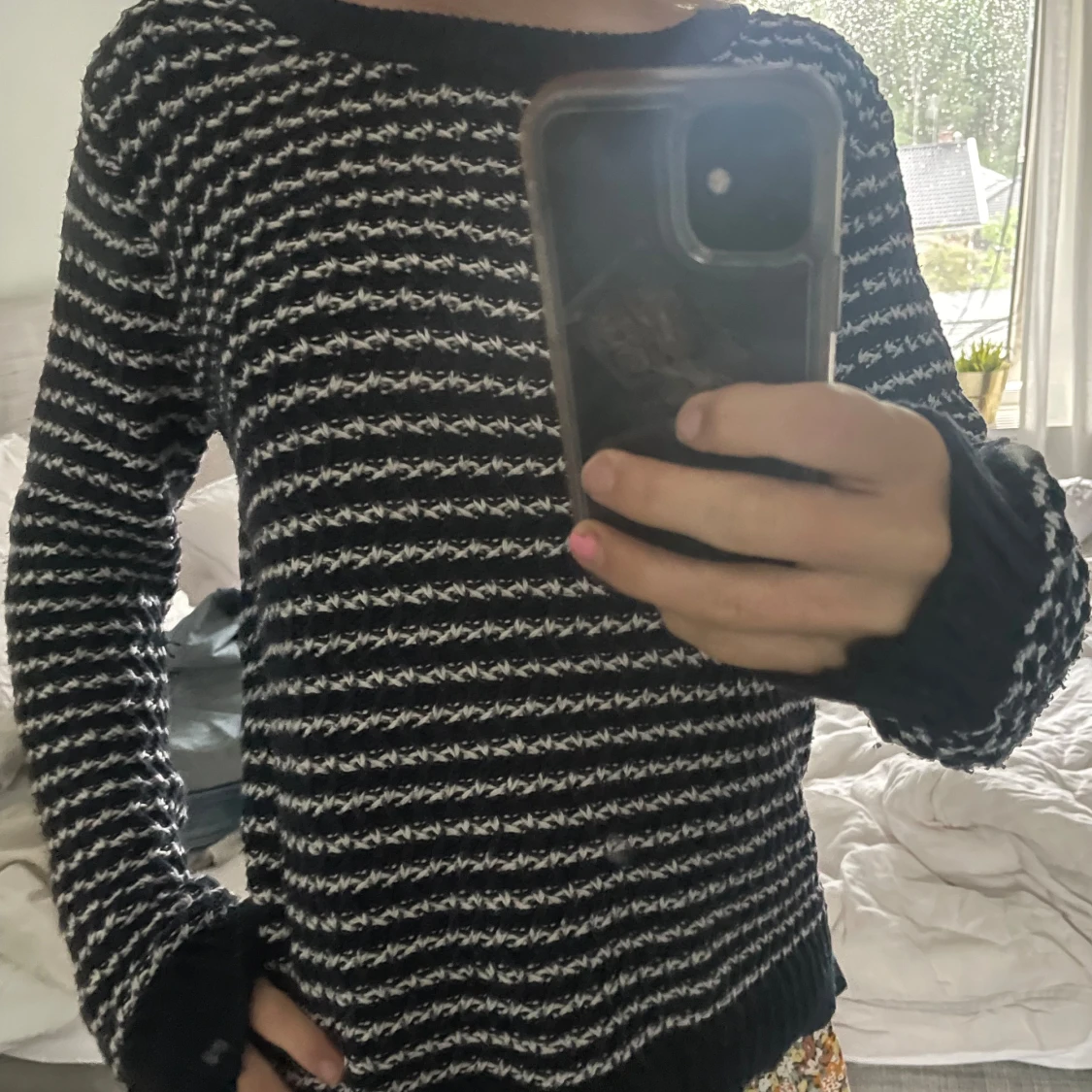 Stickad randig tröja 