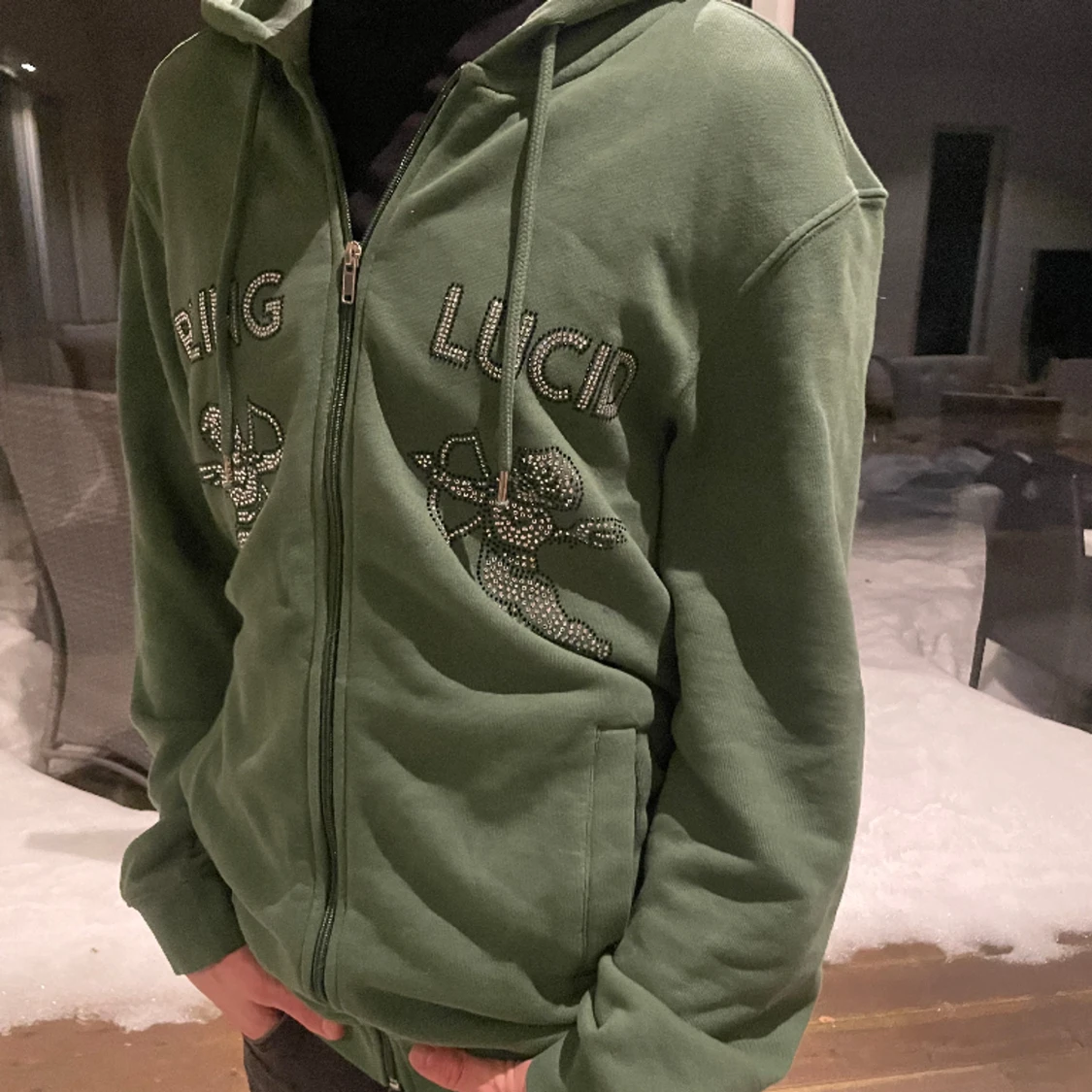 Ny rhine stone hoodie