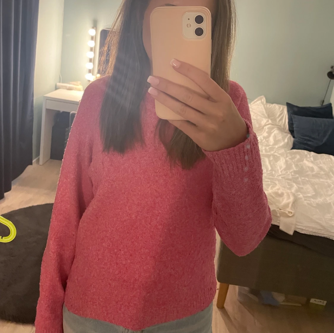 Rosa stickad tröja  - 91