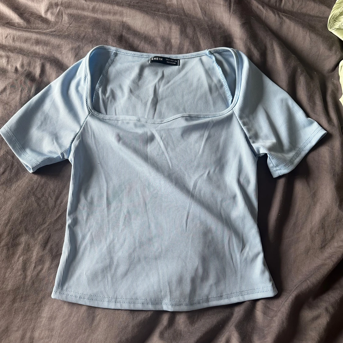 Ljusblå ribbad topp från Zara