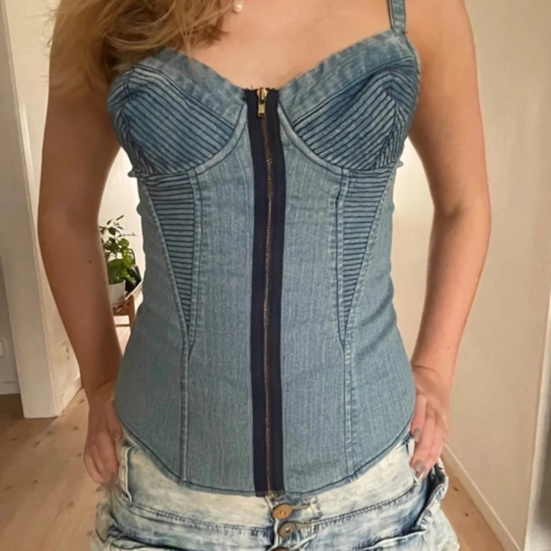 Jeans korsett topp