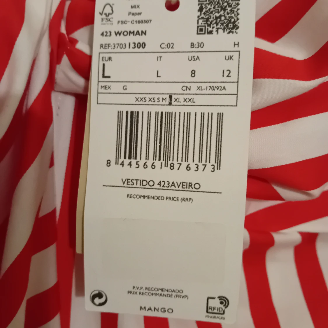 Mango Randig klänning  - 93