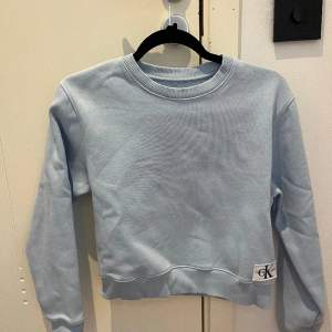 Ljusblå sweatshirt från Calvin Klein i mycket bra skick 