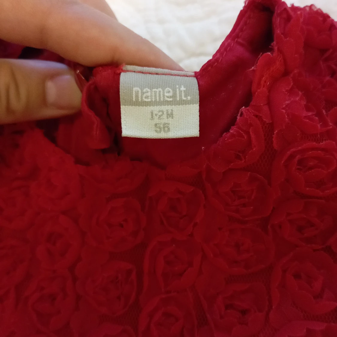 Röd klänning för flicka  - 90