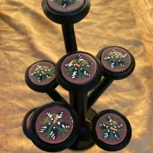 Hemmagjord 7 armadljusstake med handmålade värmeljus 