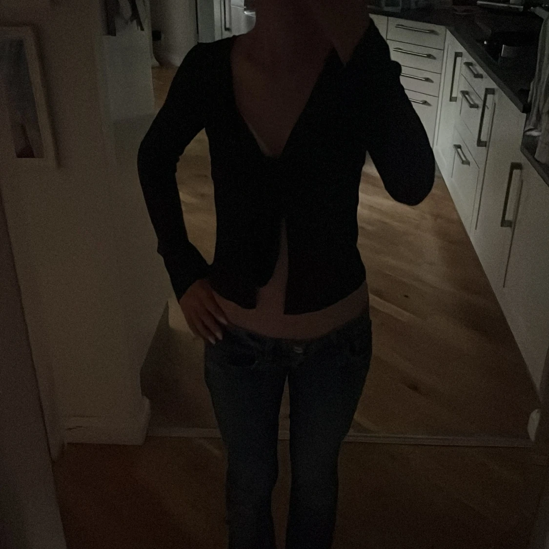 Mörkblå gina tricot tröja!