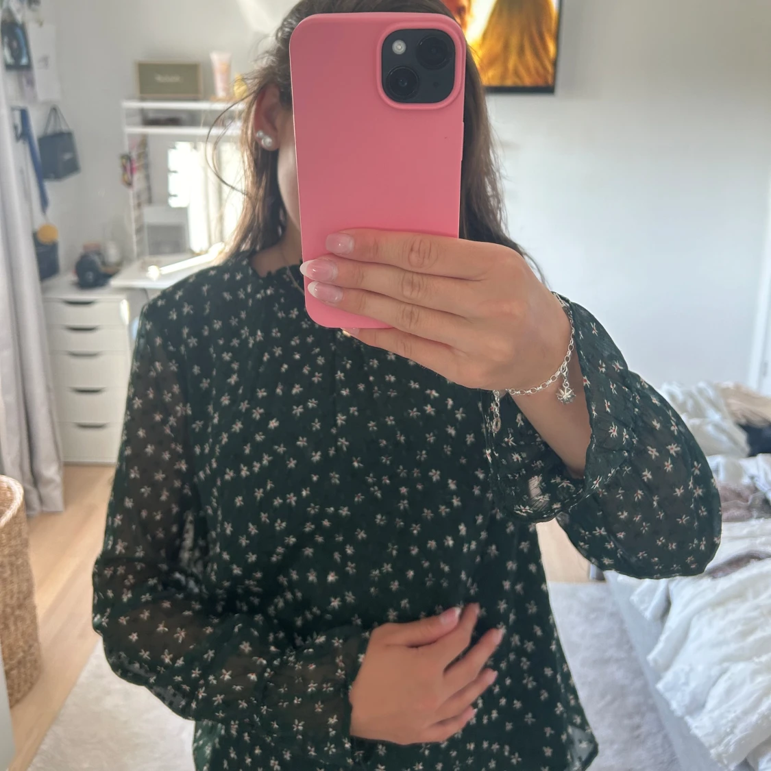 En grön blommig blus! 