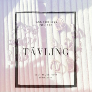 Tävling  - Som tack till 5000 följare så kommer ännu en chans att vinna ursnygga smycken från Smyckabym!🥰 in på Instagram och delta! Priser och regler finns där 