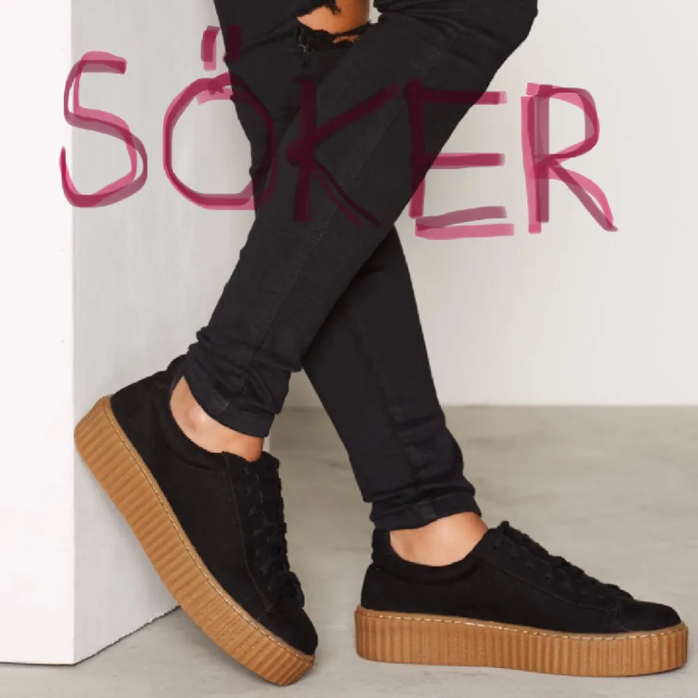 Söker dessa sneakers från Nelly, ”Rubber Sole Sneaker”. Kontakta mig gärna om du har och vill sälja🤍  (Bilder lånade från Nelly.com). Skor.