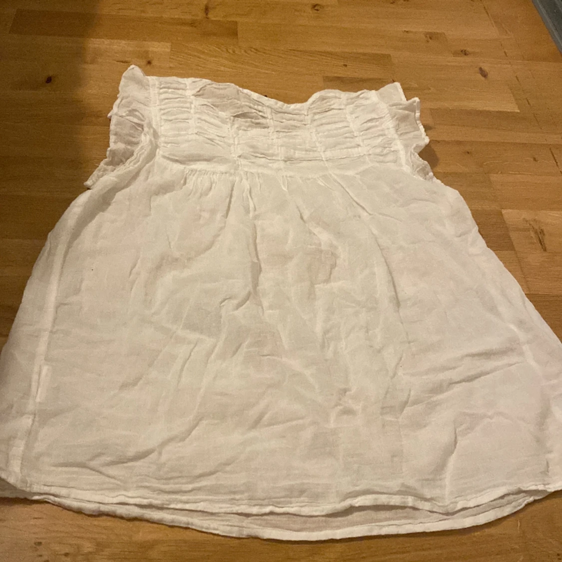 Vit kortärmad blus - 90