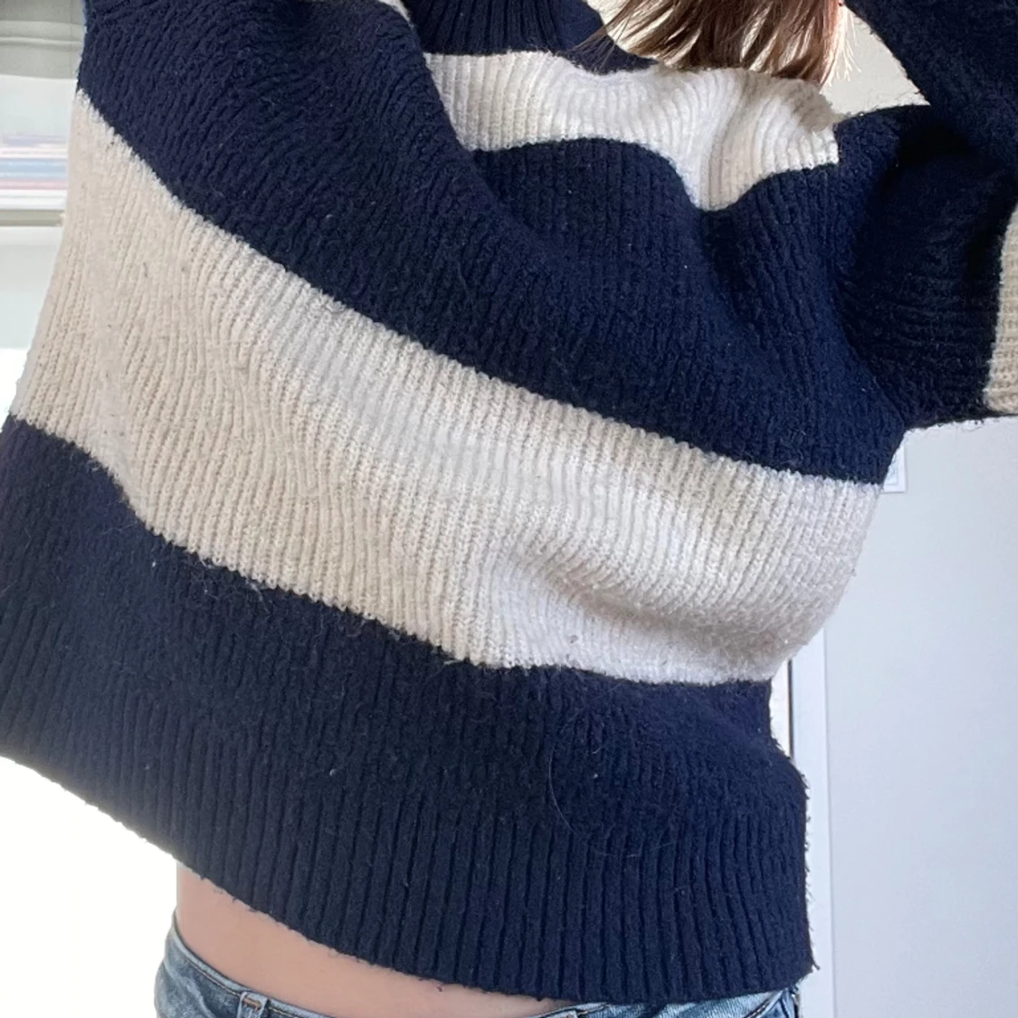 Jätte söt randig stickad tröja💘 - 90