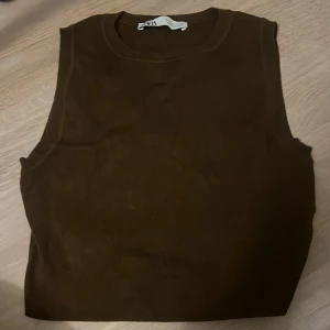 Brunt linne/tshirt.  - En nästan helt oanvänd T-shirt/linne från zara köpt förra året. Inga skador då jag bara använt den ett fåtal gånger. 