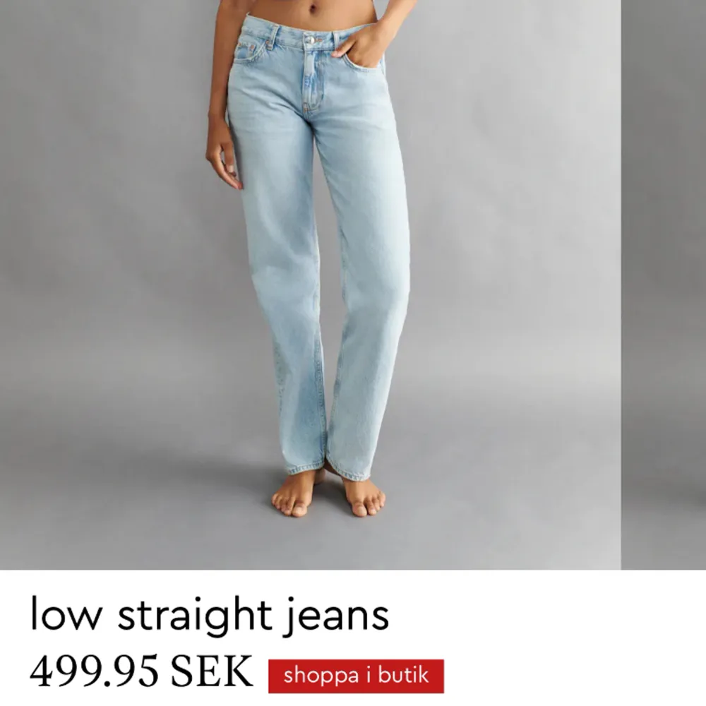 Säljer mina ljusblåa jeans från Gina Tricot som inte längre finns att beställa på hemsidan, för att dom inte längre kommer till någon användning.  Storleken är 34 men passar lika bra för en 36a. 💕💕. Jeans & Byxor.