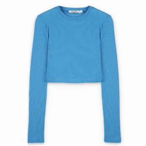 Croppad topp  - Ribbad långärmad topp i croppad modell  Helt oanvänd! Nypris 199kr