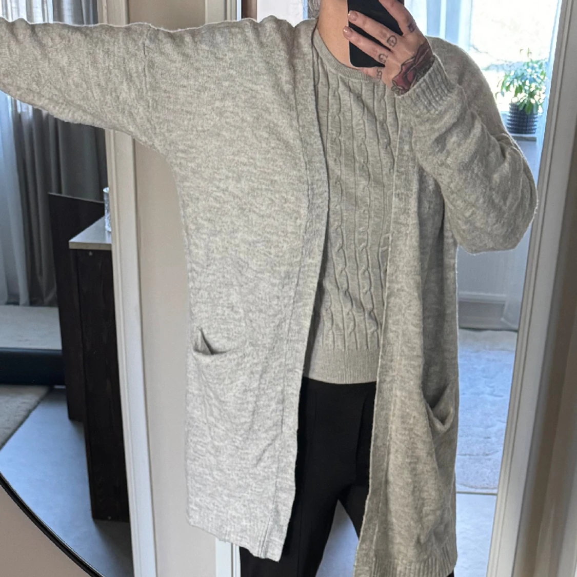 Lång mjuk cardigan  - 90